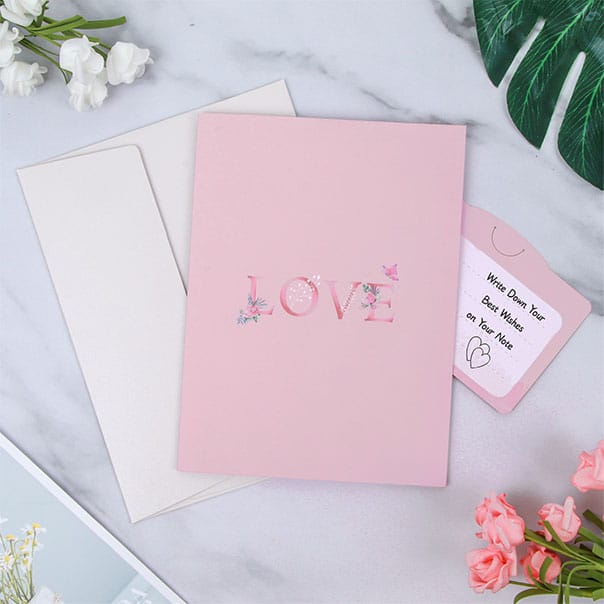 Floral Love Valentines Day Pop Up Card