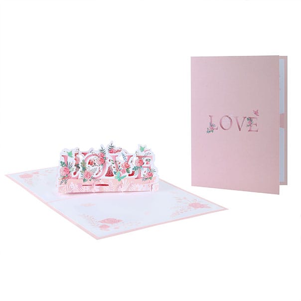 Floral Love Valentines Day Pop Up Card