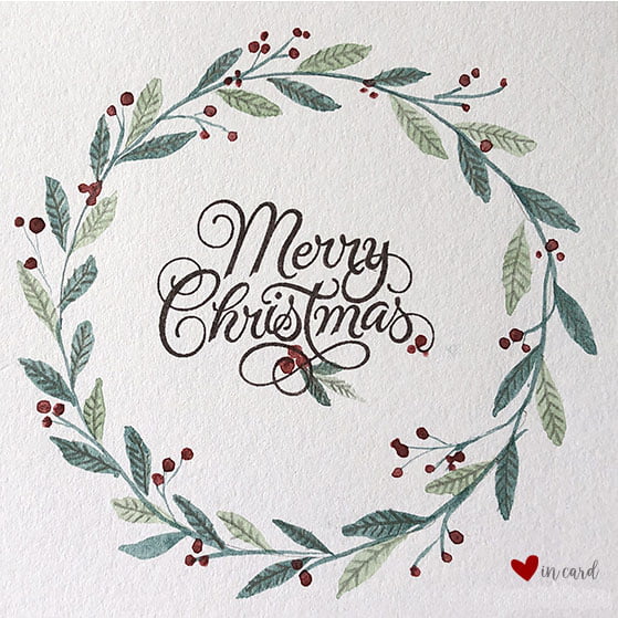 Traditional Wreath Christmas Cards