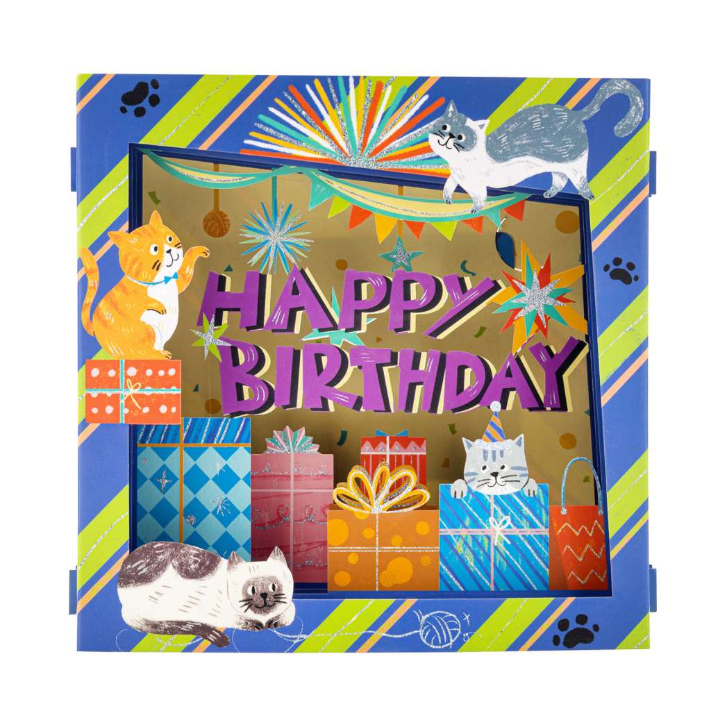 Cat Birthday Pop Up Card