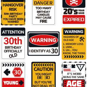 HOMANGA 30th Birthday Decorations, 9Pcs 30th Birthday Decor for Him Her