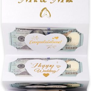 HOMANGA Wedding Money Envelope for Cash Gifts, Wedding Money Holder, Surprise Wedding Gifts for Bride and Groom, Wedding Money Card (Mr. & Mrs.)