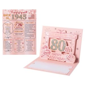 HOMANGA 80th Birthday Card(Rose Gold)