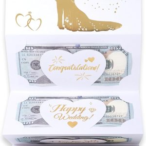 HOMANGA Wedding Card for Bride and Groom, Wedding Gift Envelope for Cash, Wedding Card Money Holder, Wedding Money Card for Cash Gifts (To The New Mr. & Mrs.)