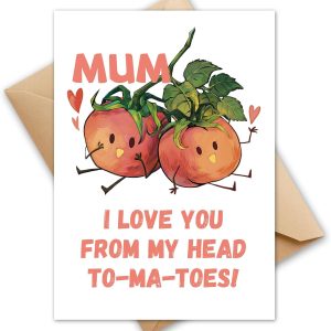 HOMANGA Mothers Day Card for Mom Grandma Grandmother Stepmom Wife, Mother's Day Card from Son or Daughter, Mothers Day Greeting Cards with Envelope, 13x18cm (Tomatoes)