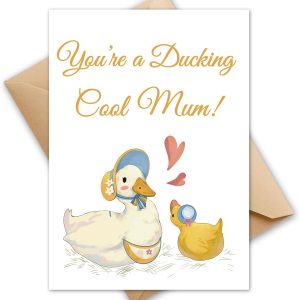HOMANGA Mothers Day Card for Mom Grandma Stepmom Grandmother Wife, Mothers Day Card from Son or Daughter, Funny Mother’s Day Greeting Cards with Envelope, 13x18cm (Duck)
